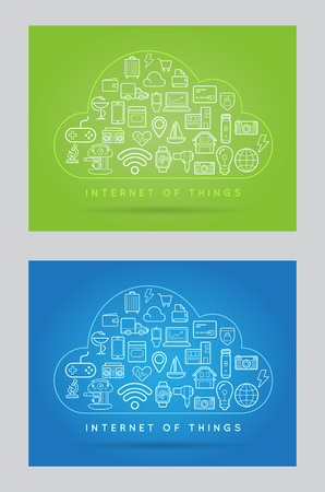 Set of IOT Internet of Things Smart Home Vector Quality Design with Iconsのイラスト素材