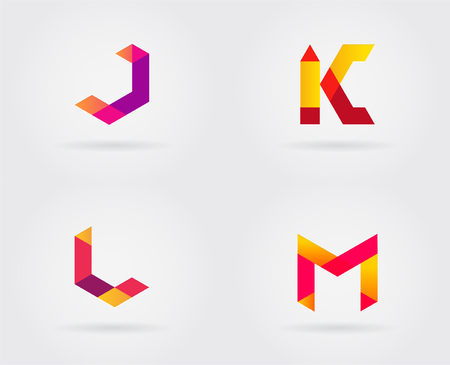 Set of Logo Letter Icon Design Template Elements in Vectorのイラスト素材