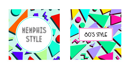 Set of Retro vintage 80s or 90s fashion style abstract pattern background. Good for textile fabric design, wrapping paper and website wallpapers. Vector illustration.のイラスト素材