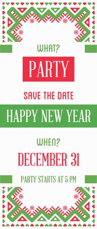 Vector Happy New Year or Merry Christmas theme Save the Date Invitation to the Partyのイラスト素材