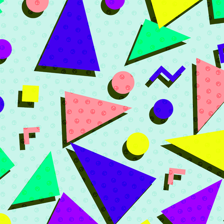 Retro vintage 80s or 90s fashion style abstract pattern background. Good for textile fabric design, wrapping paper and website wallpapers. Vector illustration.のイラスト素材