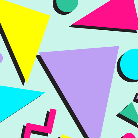 Retro vintage 80s or 90s fashion style abstract pattern background. Good for textile fabric design, wrapping paper and website wallpapers. Vector illustration.のイラスト素材