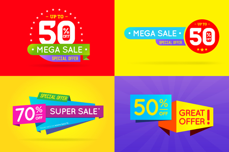 Set of Sale Sign Banner Poster ready for Web and Print. Vector.のイラスト素材