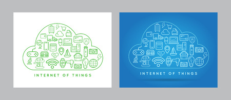 Set of IOT Internet of Things Smart Home Vector Quality Design with Iconsのイラスト素材