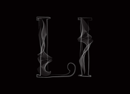 Vector Smoke or Haze Letter Font Type, two lettersのイラスト素材