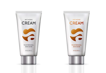 Anti-aging Hand Cream Contained in Cosmetic tube, 3d illustration for Advertisingのイラスト素材