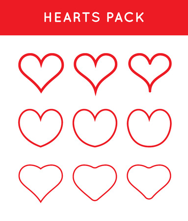 Hearts Icons Set. St. Valentines Day, February. Can be used for medicine or fitness.のイラスト素材