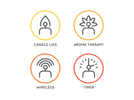 Set of Electric Candle icons in vector different functionsのイラスト素材