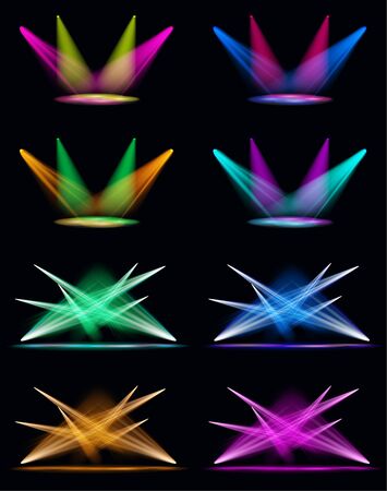 Big Set of Vector Light Effect Spotlight. Editable.のイラスト素材