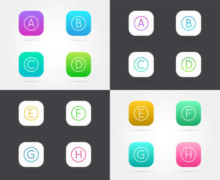 Set of App Icon Templates with Guidelines. Vector Fresh Color.のイラスト素材