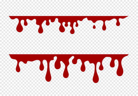 Dripping Paint Set. Liquid Drips Paint Flows. Stains. Current Drops. Inks. Vector illustration. Easy To Edit. Transparent Background.のイラスト素材