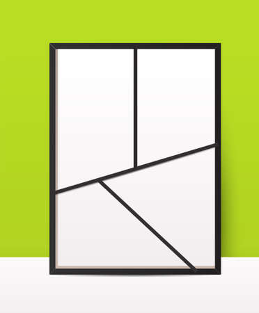 Vertical Collage Layout Template. Frames for Photo or Illustration. Vector. For Photos, Pictures, Photo Collage, Photo Puzzle. Moodboard.のイラスト素材