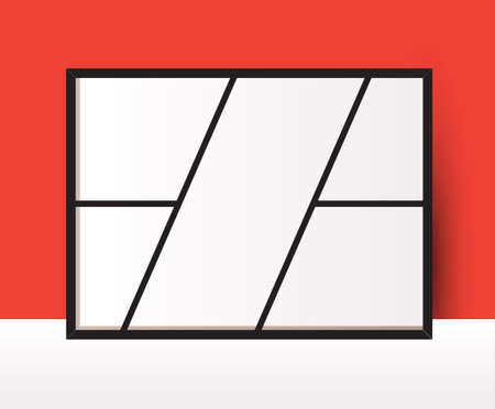 Horizontal Collage Layout Template. Frames for Photo or Illustration. Vector. For Photos, Pictures, Photo Collage, Photo Puzzle. Moodboard.のイラスト素材