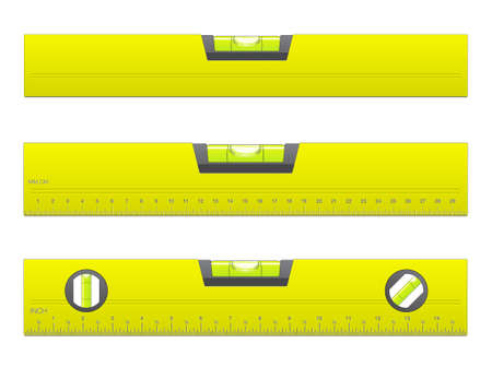 Yellow Metal Bubble Level Vector Isolated on White Backgroundのイラスト素材