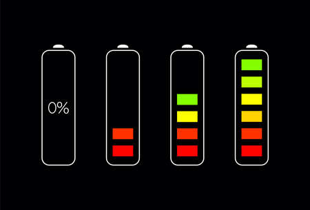 Vector Battery Accumulator Charge Icon or Symbol Setのイラスト素材