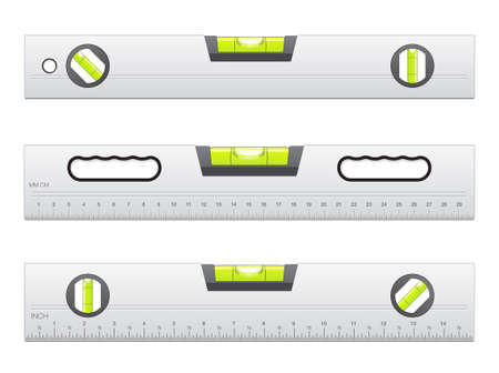 Metal Bubble Level Vector Isolated on White Backgroundのイラスト素材