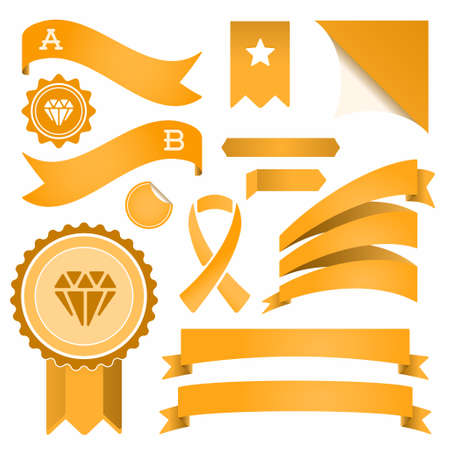 Set of Ribbons and Labels. Vector. Retro and Vintage.のイラスト素材