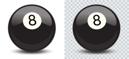 American Billiard. Eight Ball. Pool. Isolated on transparent background. Vector.のイラスト素材