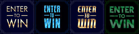Big Set of Enter to Win Signs. Vector Sign, Win Prize, Win in Lottery.のイラスト素材