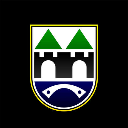Emblem of Sarajevo City. New Coat of Arms. Vector illustration.のイラスト素材