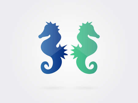 Seahorse Sign. Sea animal icon. Symbols.のイラスト素材