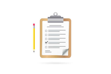 Vector Paper Clipboard with Document and Checkmarks. icon.のイラスト素材