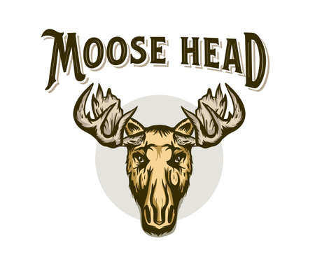 Elk head. Moose stylish head. Isolated vector illustration. Wild animal. Hunting logo. Tattoo tribal style.のイラスト素材