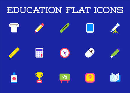 Set of Vector Education Flat Icons.のイラスト素材
