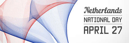 National Day of Country in Blending Lines Style. Vector Banner with Date.のイラスト素材