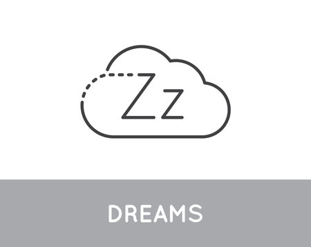 Minimal Style Icon. Bubble with Zzz. Sleep vector icon.のイラスト素材