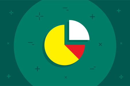 Pie graph. Vector Diagram Flat Minimal Style Colorful Iconのイラスト素材
