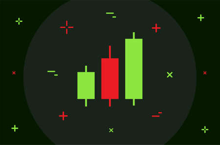 trading. Candle Stick. Vector Diagram Flat Minimal Style Colorful Iconのイラスト素材