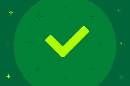 Green Check Mark. Vector Flat Minimal Style Colorful Iconのイラスト素材