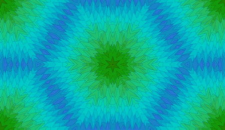 Abstract Fractal Blue Green Lined Background