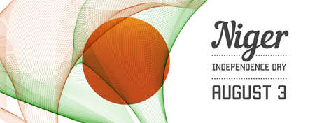 National Day of Country in Blending Lines Style. Vector Banner with Date.のイラスト素材