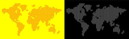 Set of Vector Flat Maps of the World. infographic. mapdata.のイラスト素材