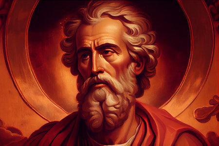 Saint James Apostle of Christ Colored Illustration. Generative Ai. James the Great. Holy Elder James.の素材