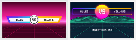 Set of Game Versus Screen. Fight Backgrounds Against Each Other. Battle. Team vs Team. Sport or...