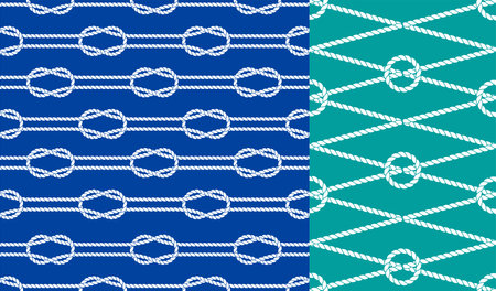 Rope seamless tied fishnet pattern. Vector Wallpaperのイラスト素材
