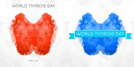 World Thyroid Day Set. Thyroid Solidarity Day. Vector Illustration.