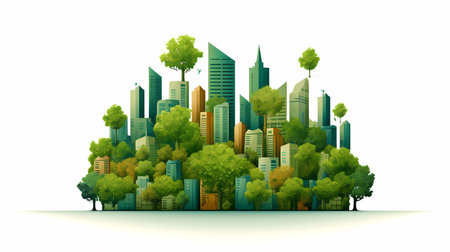 Eco-Friendly Business Practices: environmentally conscious business practices. Recycling, renewable energy sources or sustainable materials. Generative ai.の素材