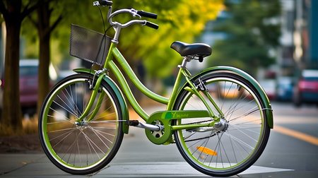 Green Transportation - Alternative modes of transportation such as bicycles, public transit to encourage sustainable commuting. Generative ai.の素材