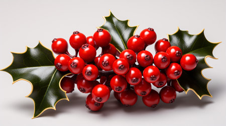 Decorative Holly, isolated on a white backdrop.の素材