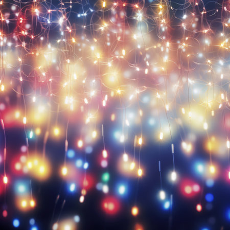 Festive illumination adorning a luminous backdrop.の素材