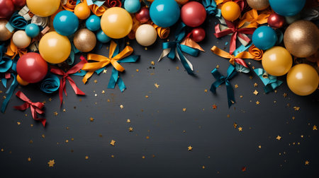 Balloons header background design element of birthday or party balloonsの素材