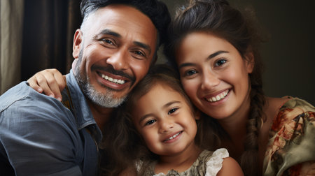 Hispanic family outside their house - Colombian family in the their neighborhood. Latin American. South American.の素材