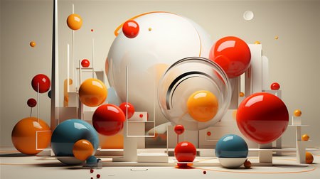 Dynamic 3D Rendered Geometric Shapes. Ideal for creating visually stunning presentations or adding a contemporary touch.の素材