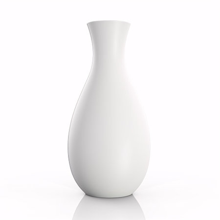 Minimal vase isolated on white background. Minimalistic scandinavian design.の素材