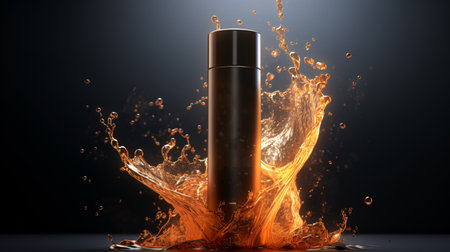 Nourish healthy hair ad of shampoo or serum. Repair damaged hair. 3d rendering. Advertising concept.の素材