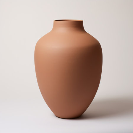 Clay terracota Vase on isolated on white backgroundの素材